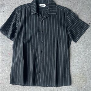 Taylor Stitch Black Striped Casual Shirt